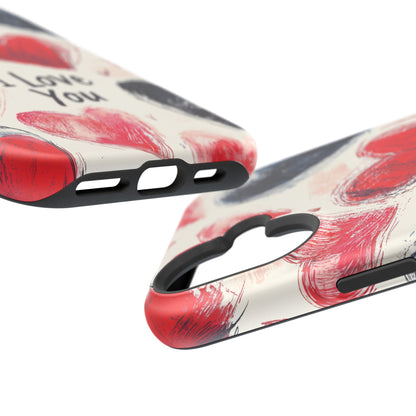 Brushstroke Hearts of Love "I Love You" - MagSafe Compatible Case