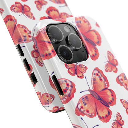 Coral Butterfly iPhone Case – Slim, Protective Design with Bold Watercolor Print