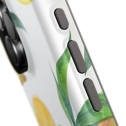 Lemon Grove Watercolor Tough MagSafe iPhone Case – Fresh Citrus Design, Dual-Layer Protection