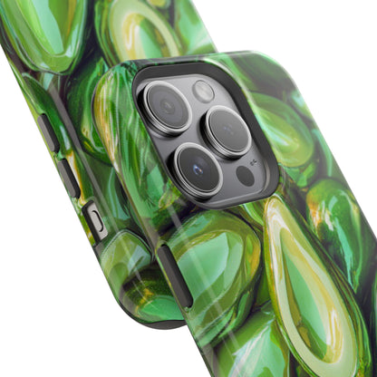 Glossy Avocado MagSafe iPhone Case – Sleek Green 3D Fruit Design, Durable and Stylish