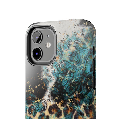 Turquoise Paisley Cowhide Leopard - iPhone Series Case