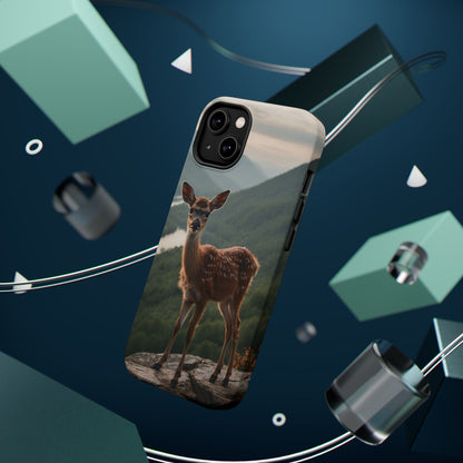 Majestic Fawn Overlooking Mountain Vista MagSafe iPhone Case