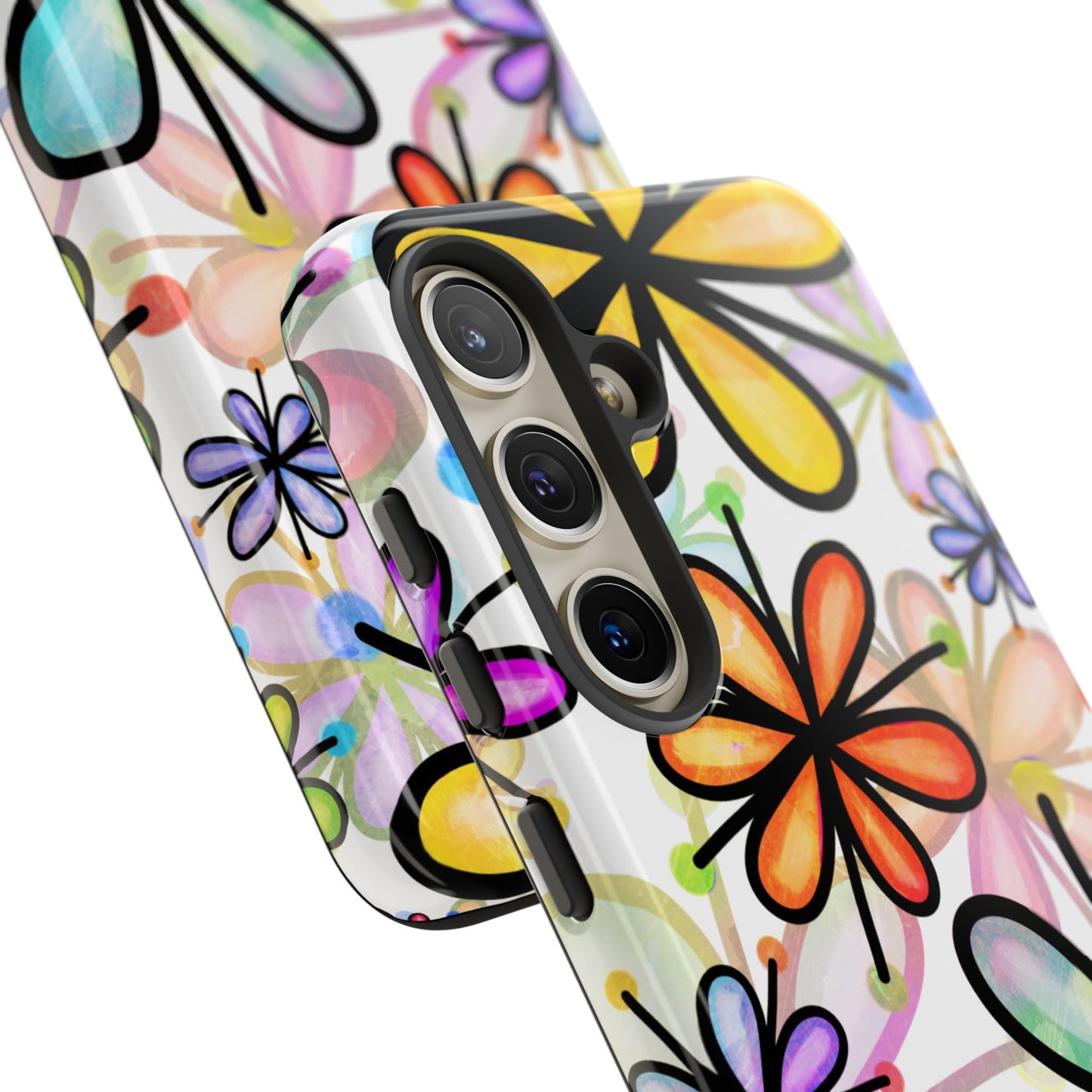 Retro Floral Pop Samsung Galaxy Case – Ultra-Slim Design, High-Gloss Finish