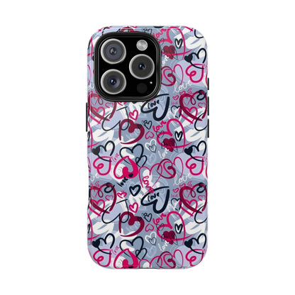 Graffiti Love Hearts iPhone Case