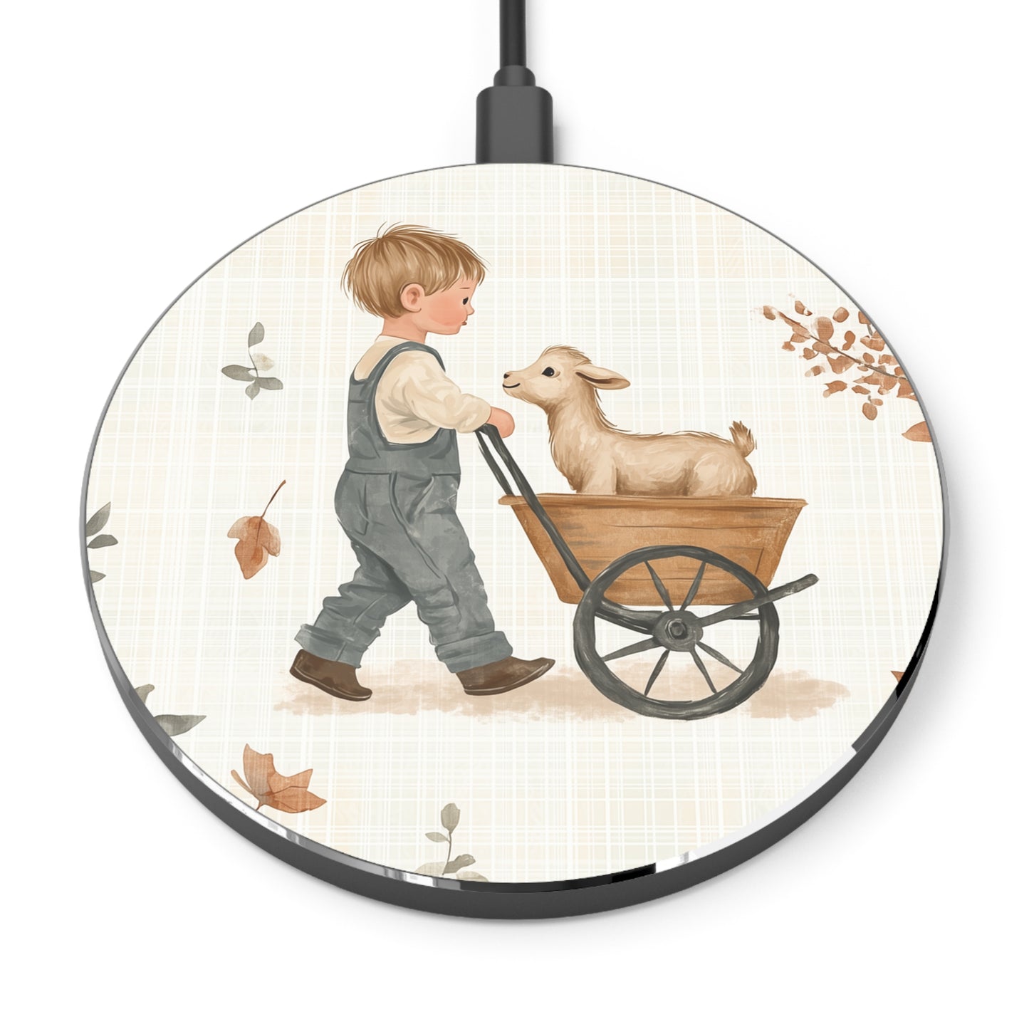 Farmyard Friends Wireless Charger – Qi Compatible, Rustic Charm Design