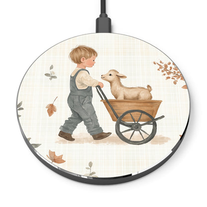 Farmyard Friends Wireless Charger – Qi Compatible, Rustic Charm Design