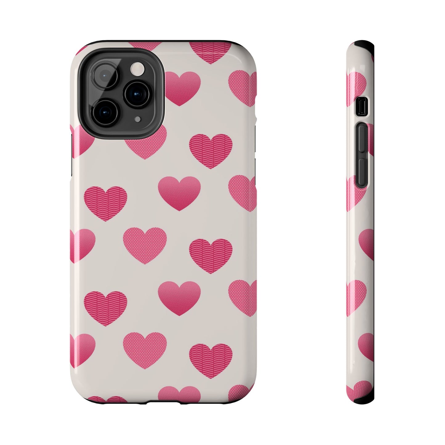 Textured Hearts iPhone Case