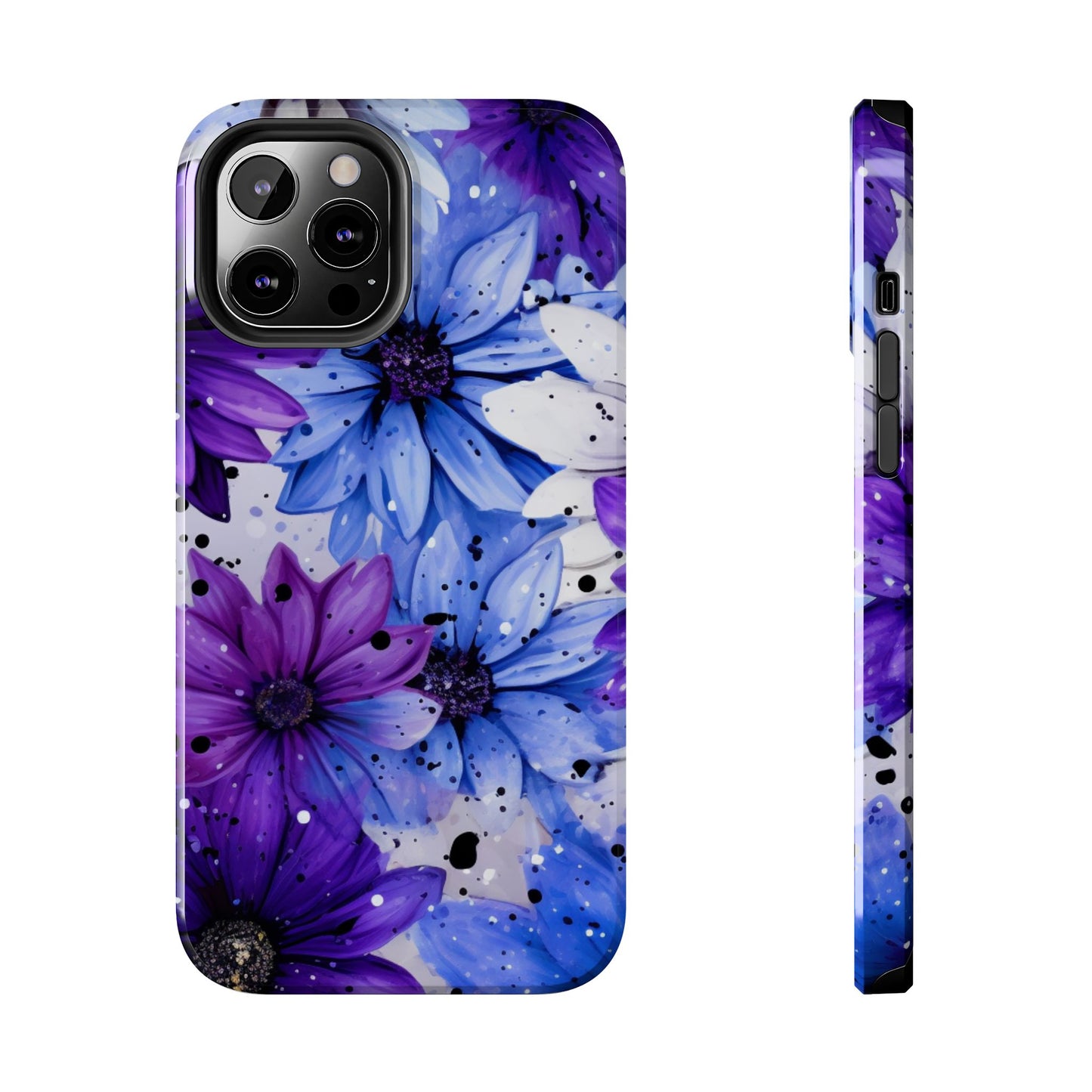 Vibrant Purple & Blue Floral Splash - iPhone Series Case