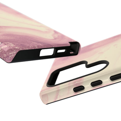 Blush Marble Glow – Samsung Galaxy Case with Rose Gold Swirl Design