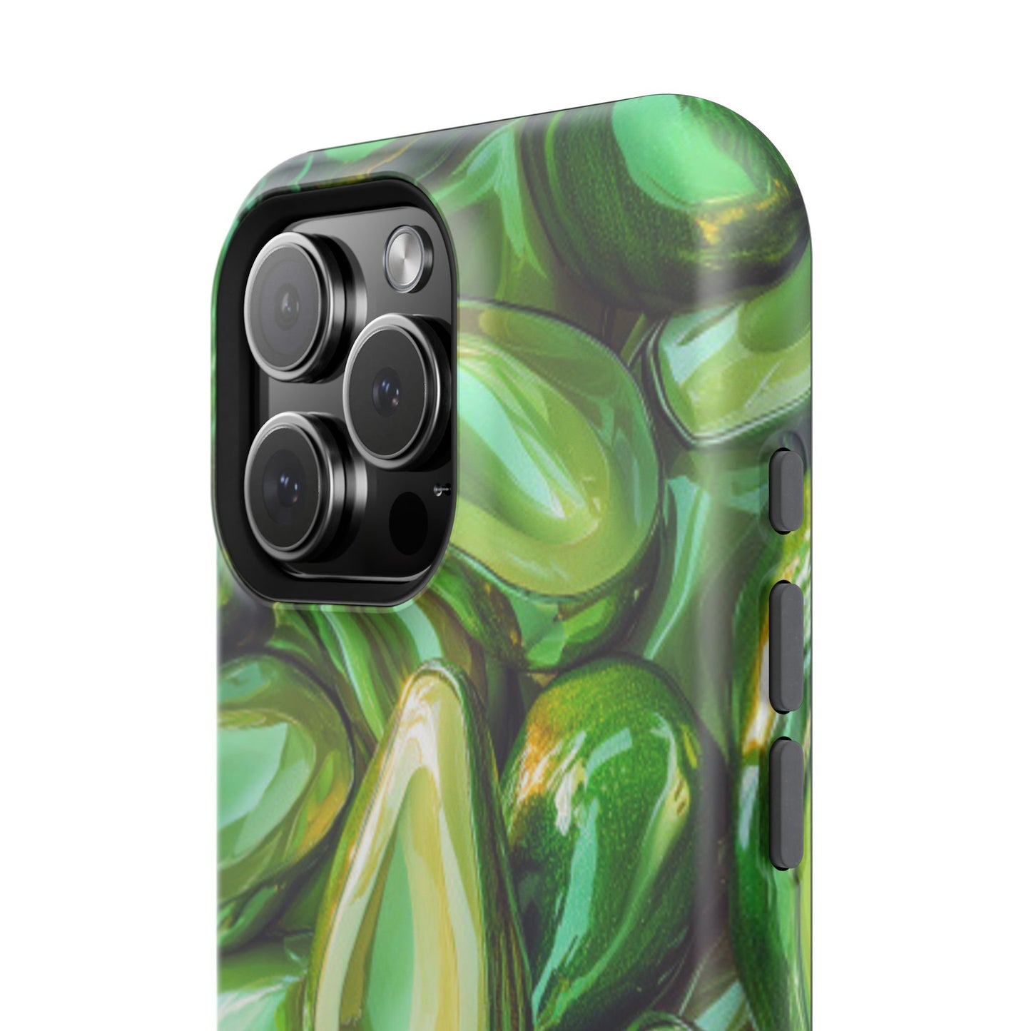 Glossy Avocado MagSafe iPhone Case – Sleek Green 3D Fruit Design, Durable and Stylish