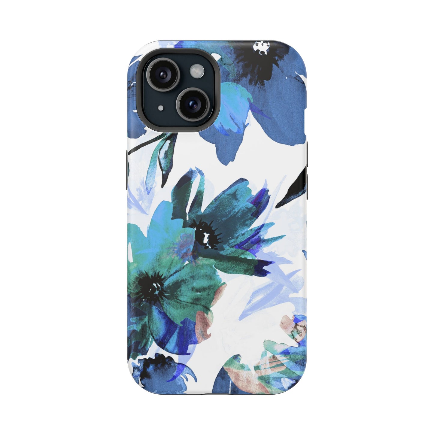 MagSafe iPhone Case – Serene Blue Blossom