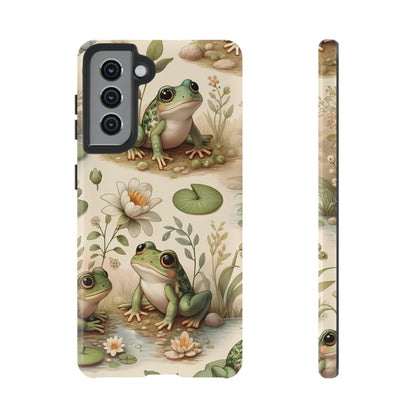 Cute Frogs Phone Case - Pond Pals Frolic - Charming Frog Lily Pad Phone Case for iPhone, Google & Samsung! Great Gift For Any Frog Lover!