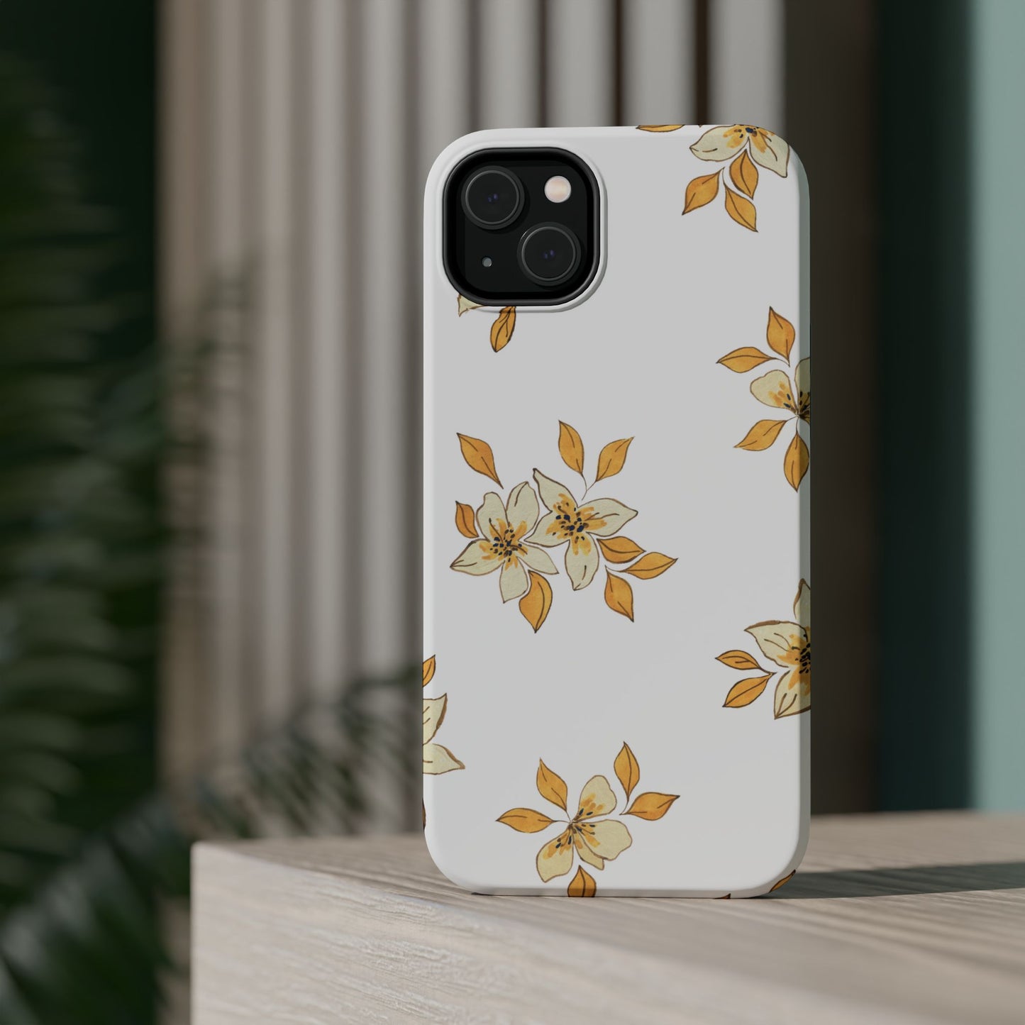 Delicate Yellow Blossom MagSafe iPhone Case – Minimalist Floral Design with Matte Finish