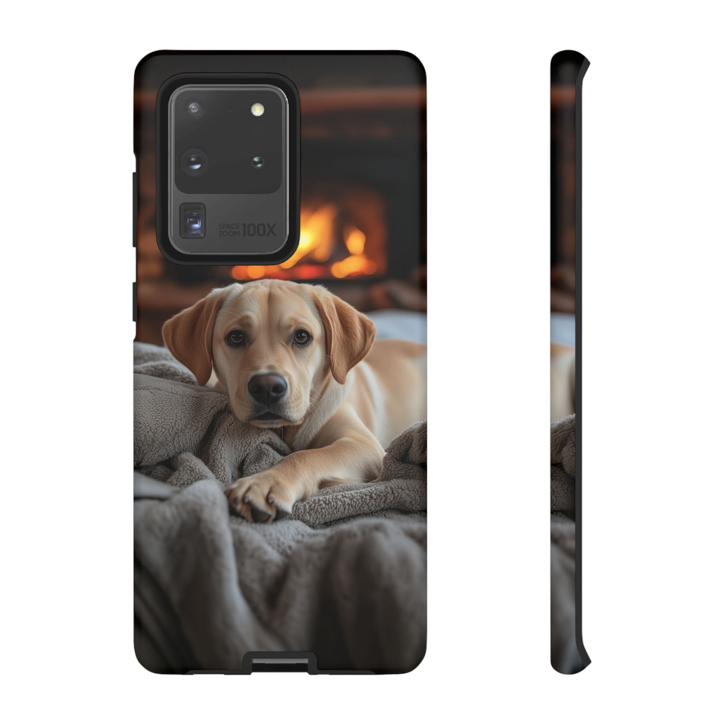 Cozy Golden Retriever by the Fireplace - Samsung Galaxy Case