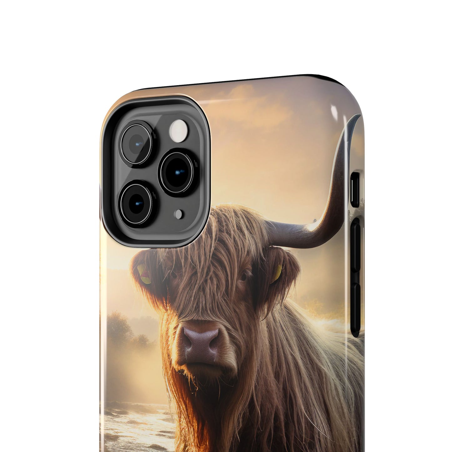 Highland Cow iPhone Case - Rugged Farmhouse Style Phone Cover, Western Cow Print iPhone Case, Shock Resistant & Wireless Charging Compatible - BOGO Cases