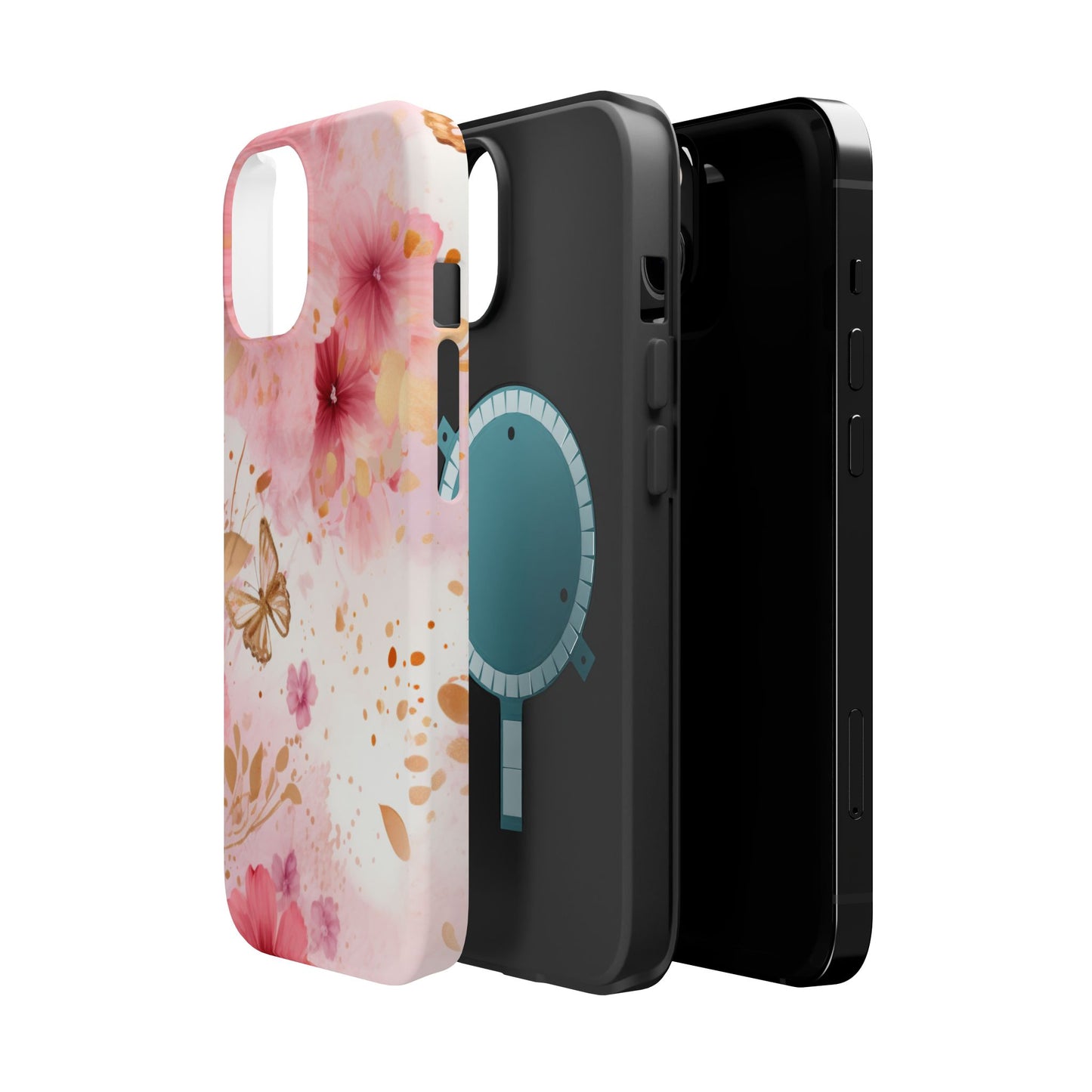 Blush Pink Floral Butterfly - MagSafe iPhone Case