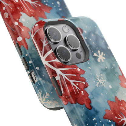 Crimson Snowflake Charm – MagSafe iPhone Case