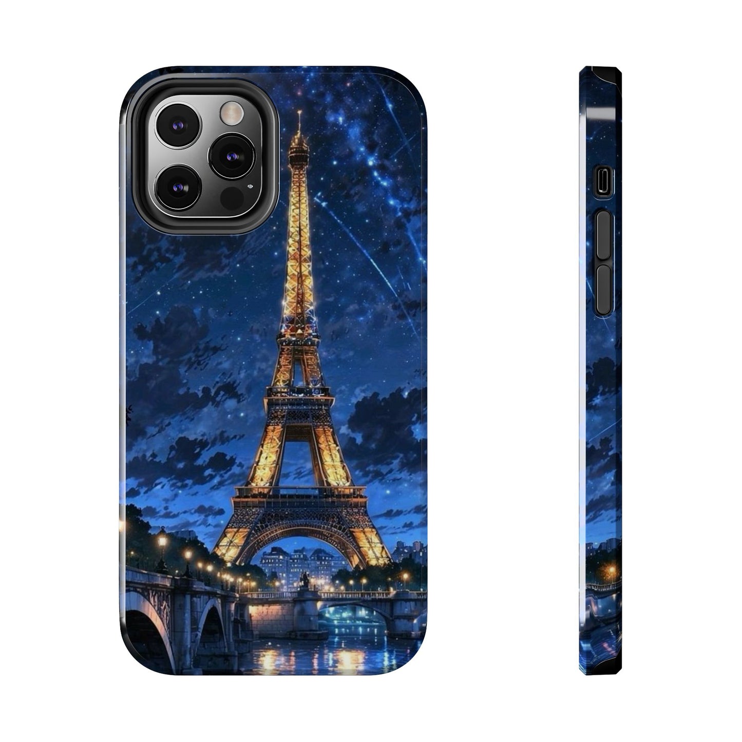 iPhone Case - Eiffel Tower Under Starlit Sky Design