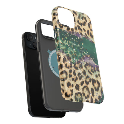 Emerald Glitter Leopard Print - MagSafe iPhone Series Case