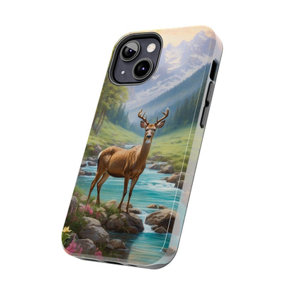 Alpine Serenity – Stag in Mountain Bliss iPhone Cases