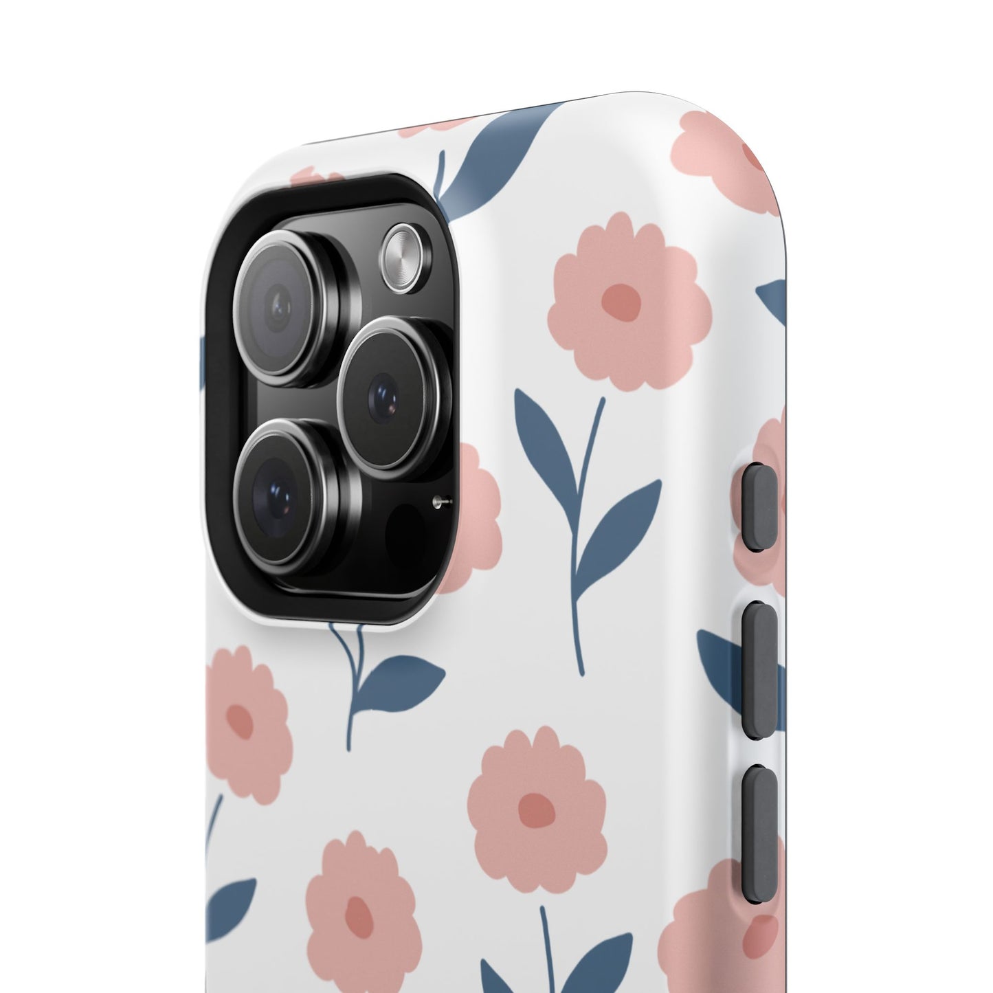 Playful Pink Floral Tough MagSafe  iPhone Case – Soft Pastel Design, Slim & Shockproof