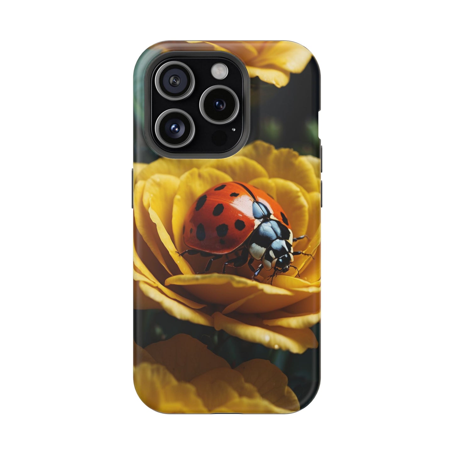 MagSafe iPhone Case: Ladybug on Yellow Petals