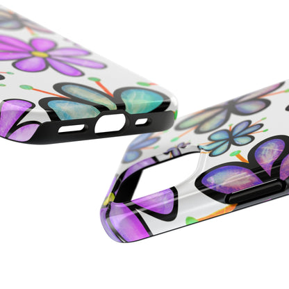 Whimsical Lavender Floral iPhone Case – Ultra-Slim, High-Gloss Finish