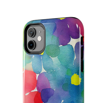 Rainbow Bloom Watercolor iPhone Case – Slim Design, Glossy Finish