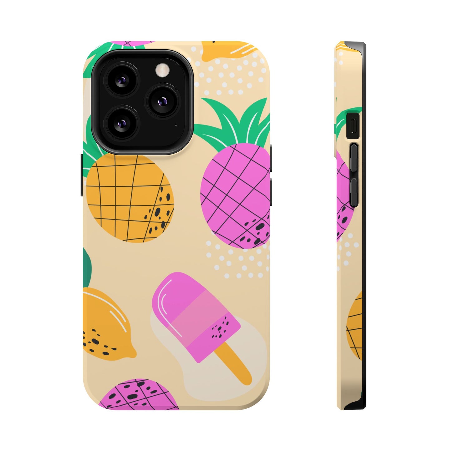 Tropical Pop MagSafe iPhone Case – Fun Pineapple & Lemon Design with Vibrant Summery Colors