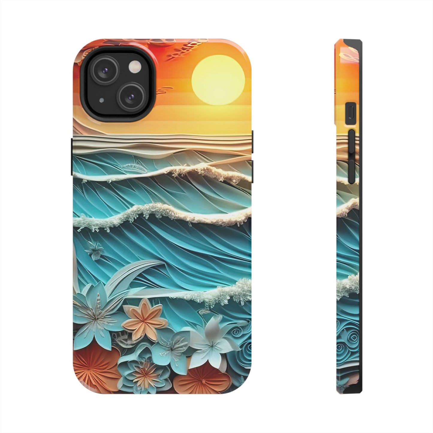 Tropical Sunset Paper Art Ocean – iPhone Series Case