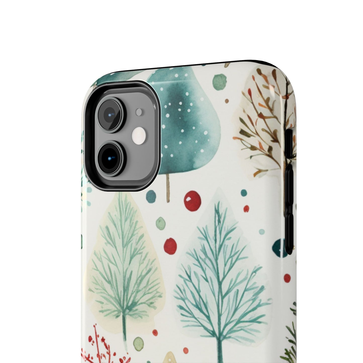 Watercolor Winter Trees iPhone Case – Nature-Inspired, Holiday Theme Protective Cover