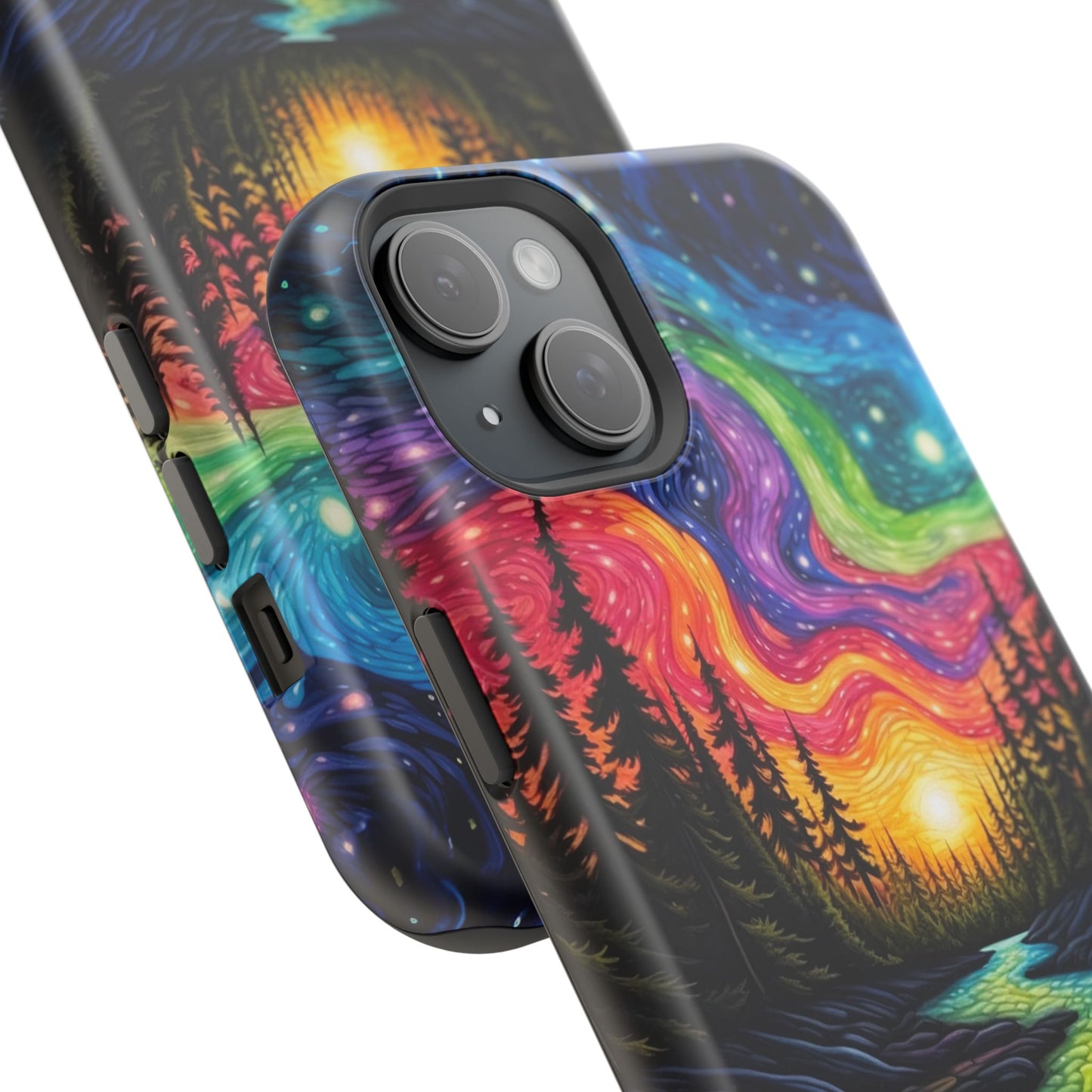 Celestial Nightscape MagSafe iPhone Case – Vibrant River and Starry Sky Design