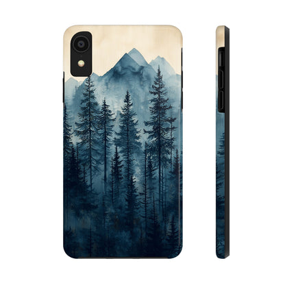 Misty Forest iPhone Case - Nature-Inspired Mountain Scene Protective Cover