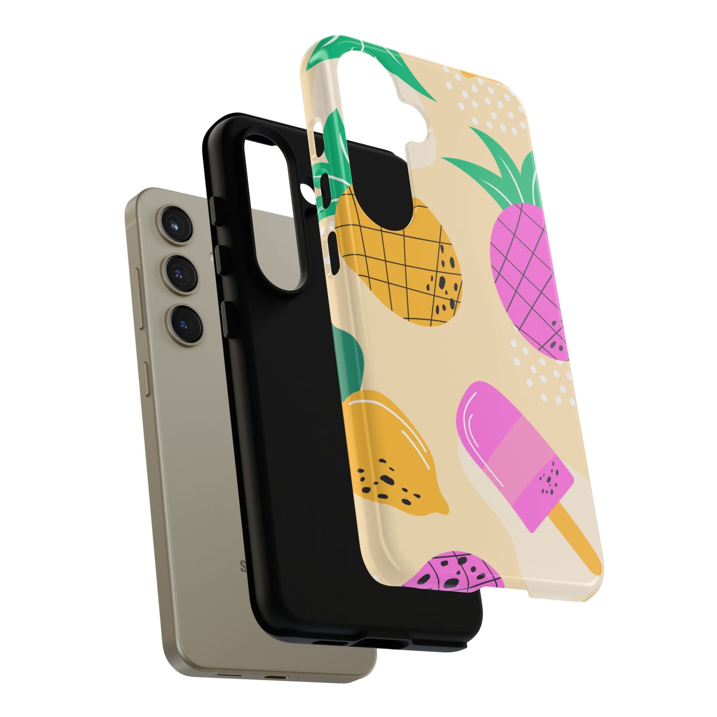 Tropical Pop Samsung Galaxy Case – Fun Pineapple & Lemon Design with Vibrant Summery Colors