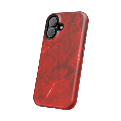 Bold Red Marble MagSafe iPhone Case – Luxe Design Meets Magnetic Precision