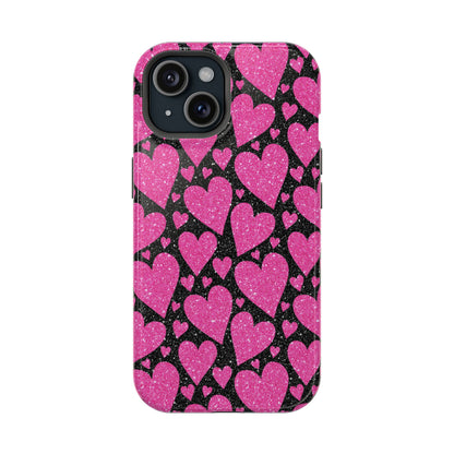 Glitter Hearts MagSafe iPhone Case