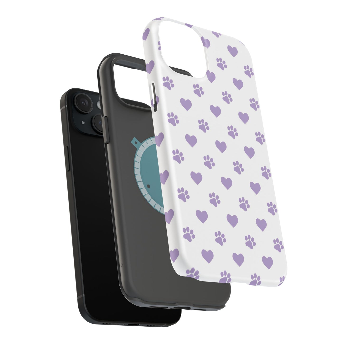 Paw Prints & Hearts – MagSafe iPhone Case with Adorable Pet-Lover Design