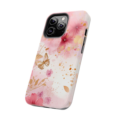 Blush Pink Floral Butterfly - iPhone Case