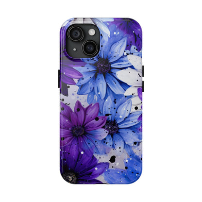 Vibrant Purple & Blue Floral Splash - iPhone Series Case