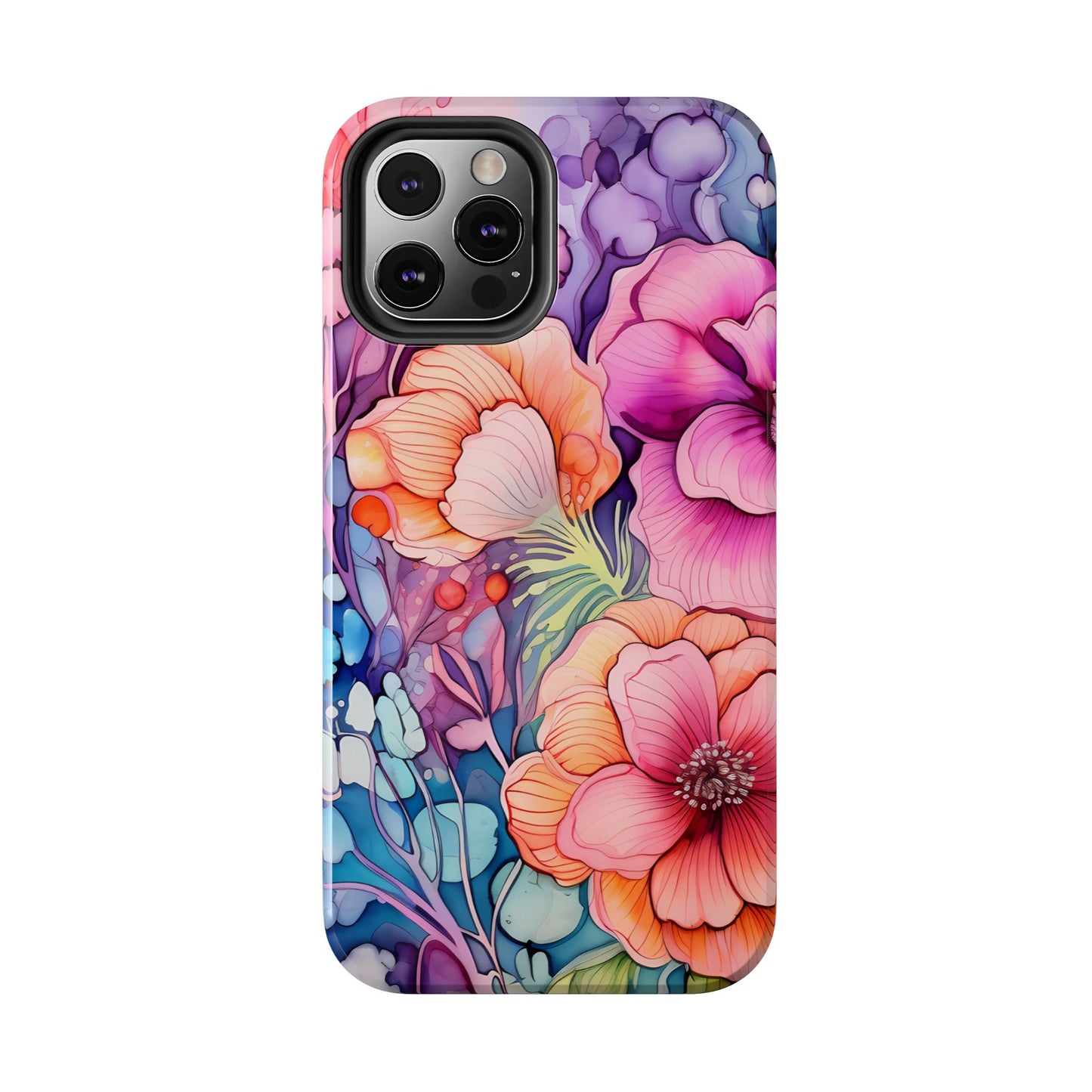 Bright Watercolor Floral Splash iPhone Series Case – Bold Artistic Design