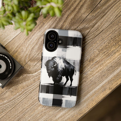 Black White Buffalo Plaid Phone Case!