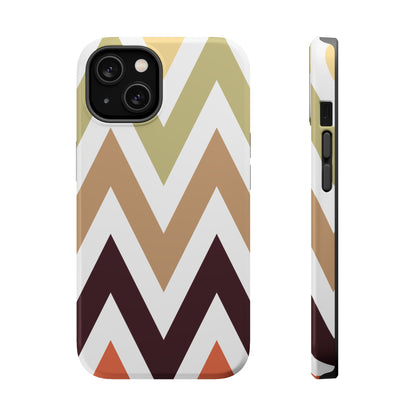 Earthy Chevron MagSafe iPhone Case – Boho-Inspired Design with Dual-Layer Protection