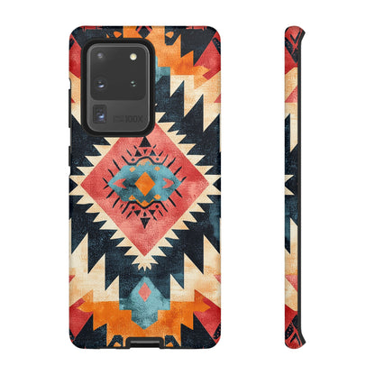 Bold Aztec Pattern Tough Samsung Galaxy Case – Vibrant Geometric Design, Dual-Layer Protection