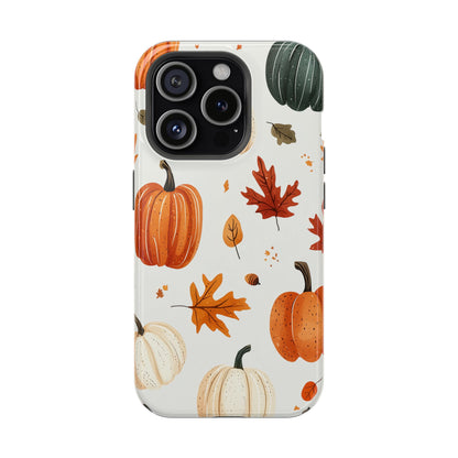 Autumn Pumpkin MagSafe iPhone Case – Fall Leaves and Harvest Design