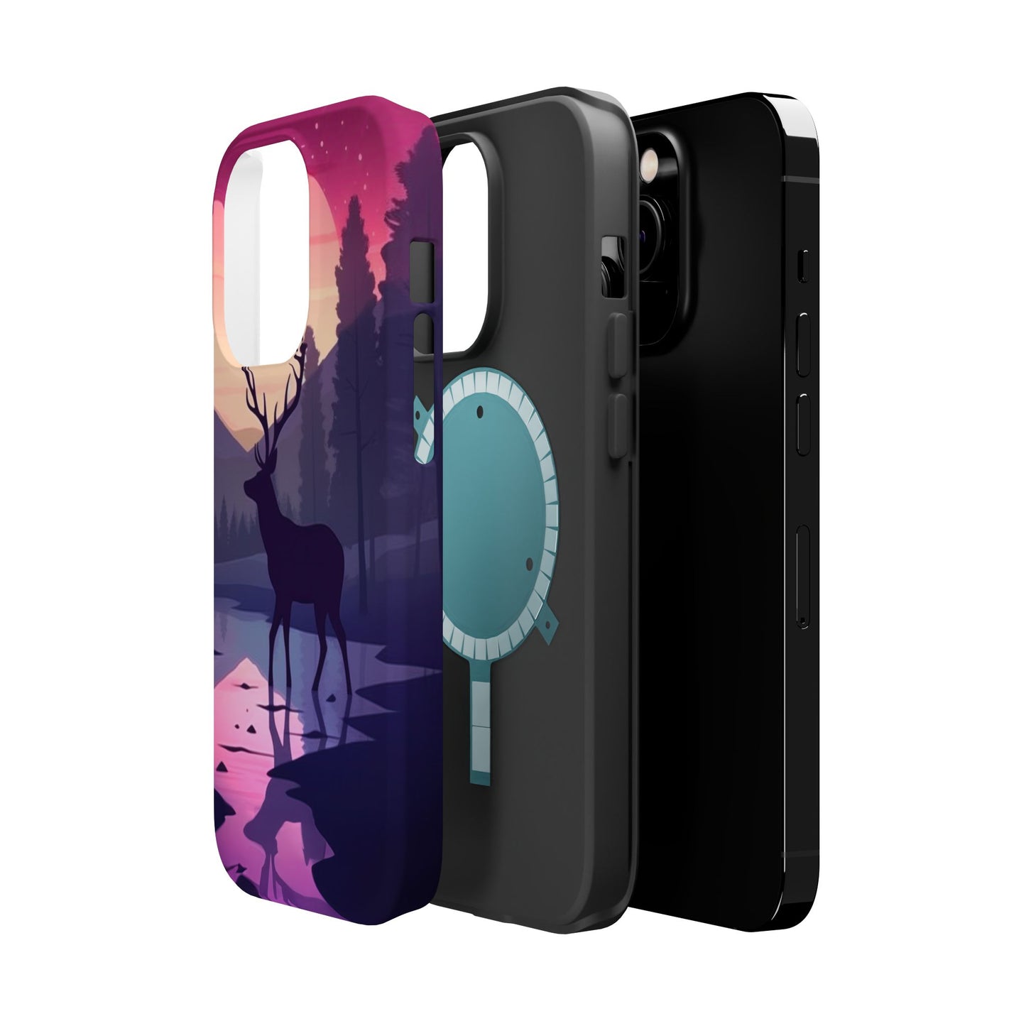 Twilight Elegance: Stag Reflection – MagSafe iPhone Case