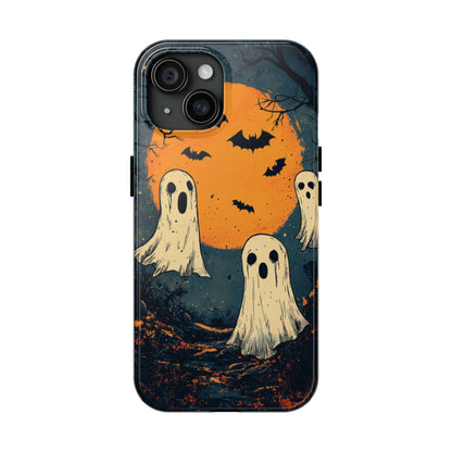 Haunted Ghosts & Full Moon iPhone Case – Spooky Halloween Design