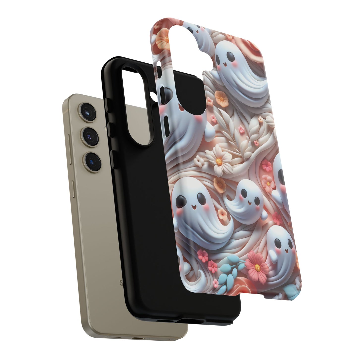 Clay Ghosts Phone Case - Whimsical Floral Protection