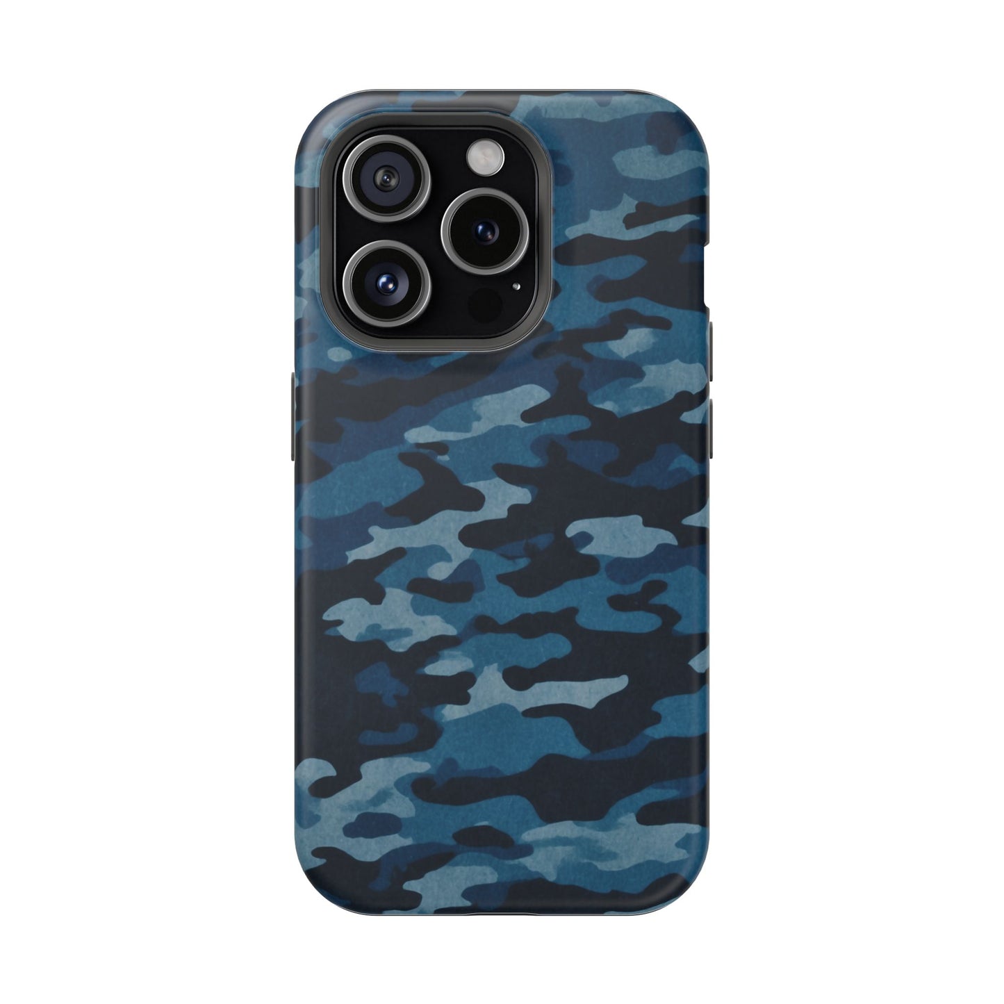 Dark Blue Camouflage – MagSafe iPhone Case with Modern Rugged Style