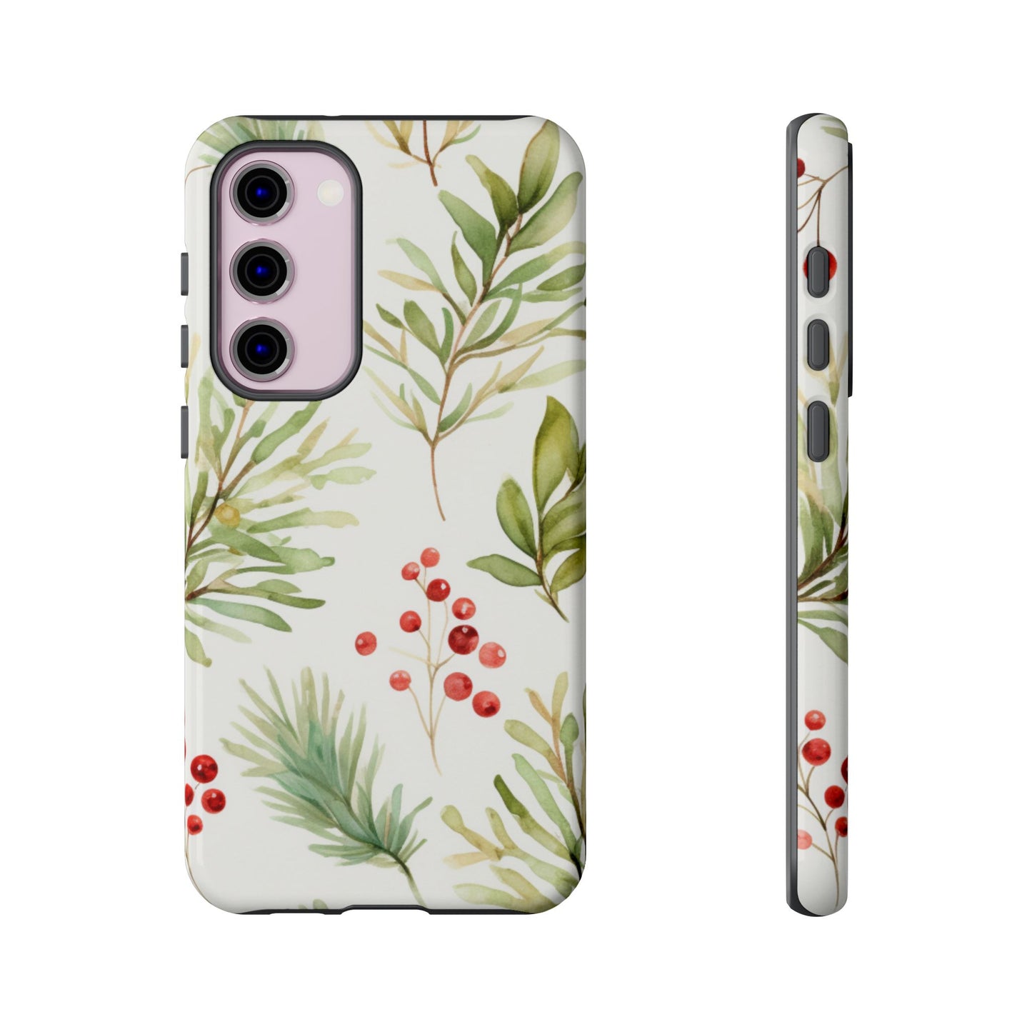 Winter Greenery & Berry Watercolor – Samsung Galaxy Series Case