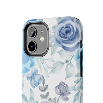 Elegant Blue & Violet Roses iPhone Case – Luxurious Floral Design for Chic Device Protection